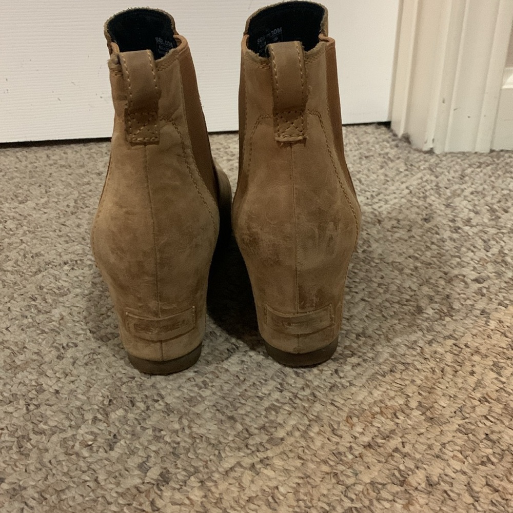 Sorel tan Joan of Artic wedge fall pull on boots sz 9 - Picture 6 of 7